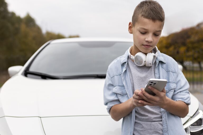 Boy Near Electric Car